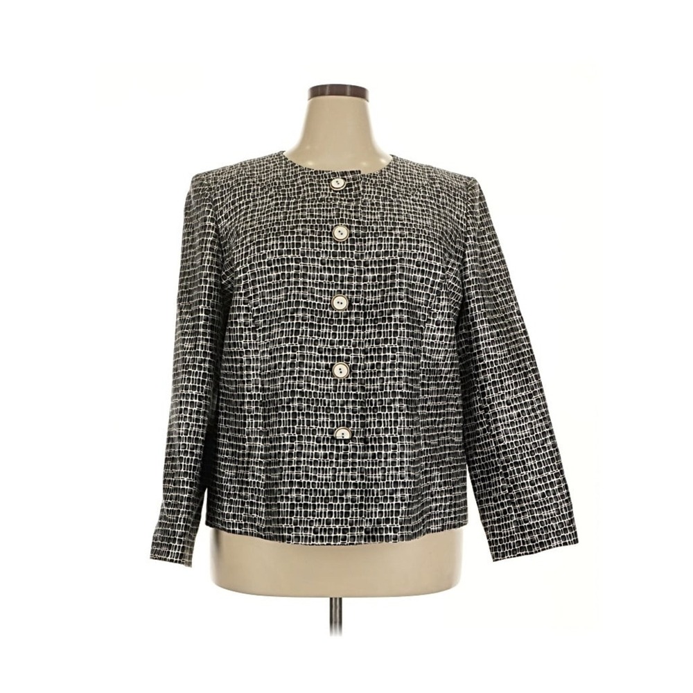 Talbots New Vintage Size 8 Silk Wool Button Front Blazer Jacket